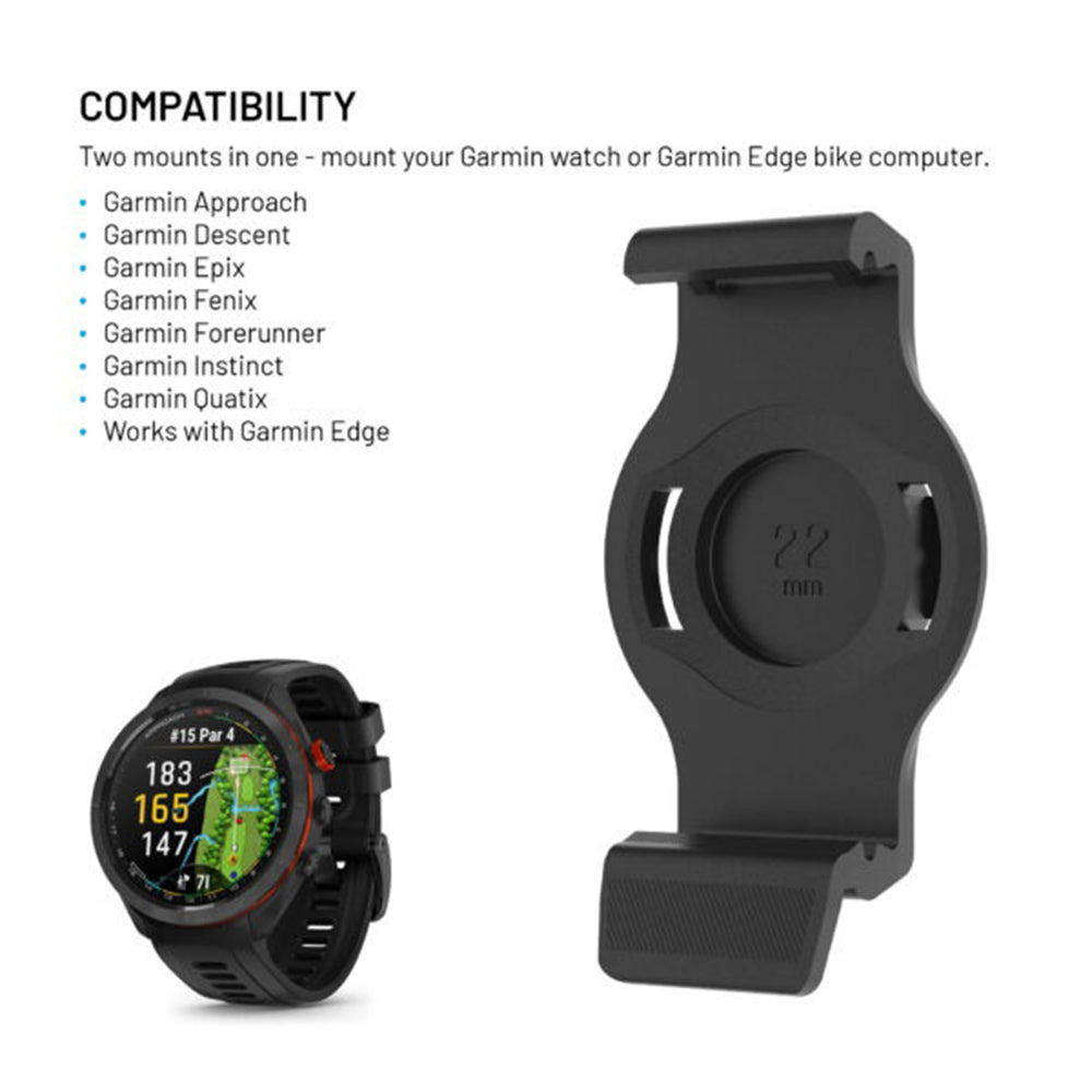 Supporto Bicicletta Fixed per Garmin Watch 22mm / Edge Computer, Nero
