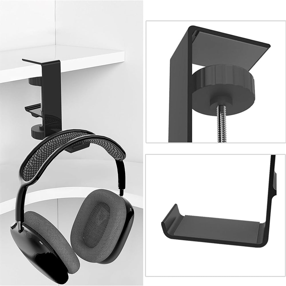 Supporto da scrivania Techsuit DH2 per cuffie / borsa, Nero