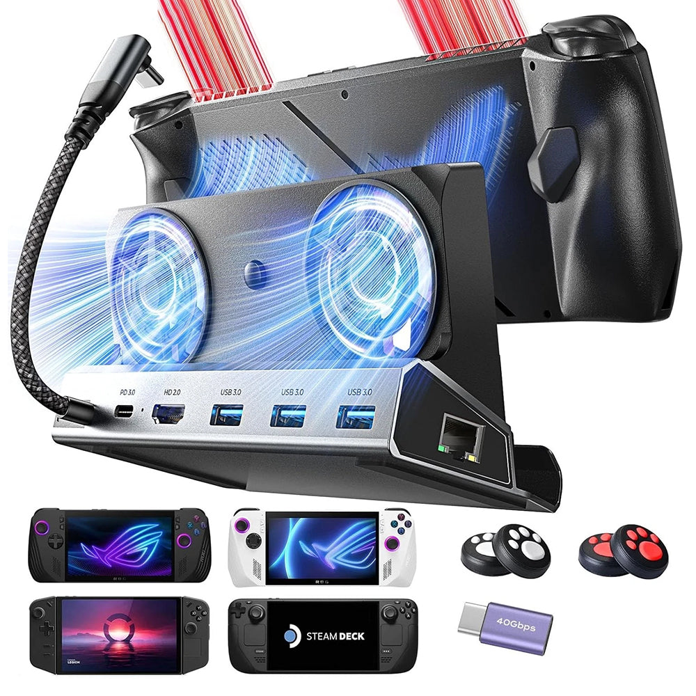 Hub Supporto con Cooler Lisen S1 per Console ROG / Lenovo / Razer / Aya / Logitech / Onexplayer Series, Nero YL0423110005