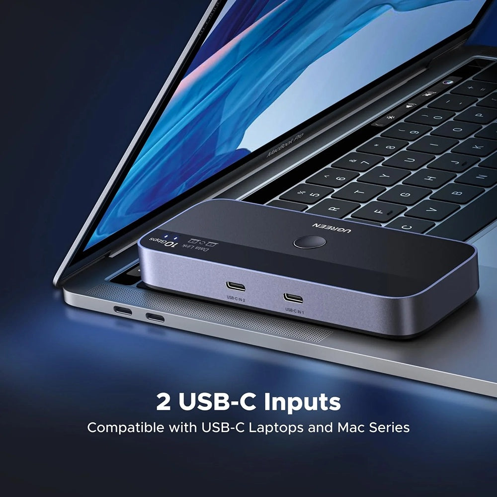 Switch USB UGREEN CM691 (45784), 3 x USB-A 3.2 - 1 x USB-C - 1 x miniUSB, Nero