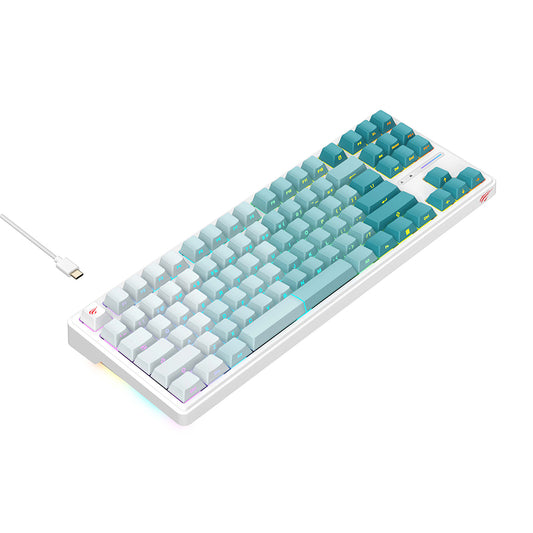 Tastiera Gaming HAVIT KB901L, RGB, 1.8m, Bianca Verde