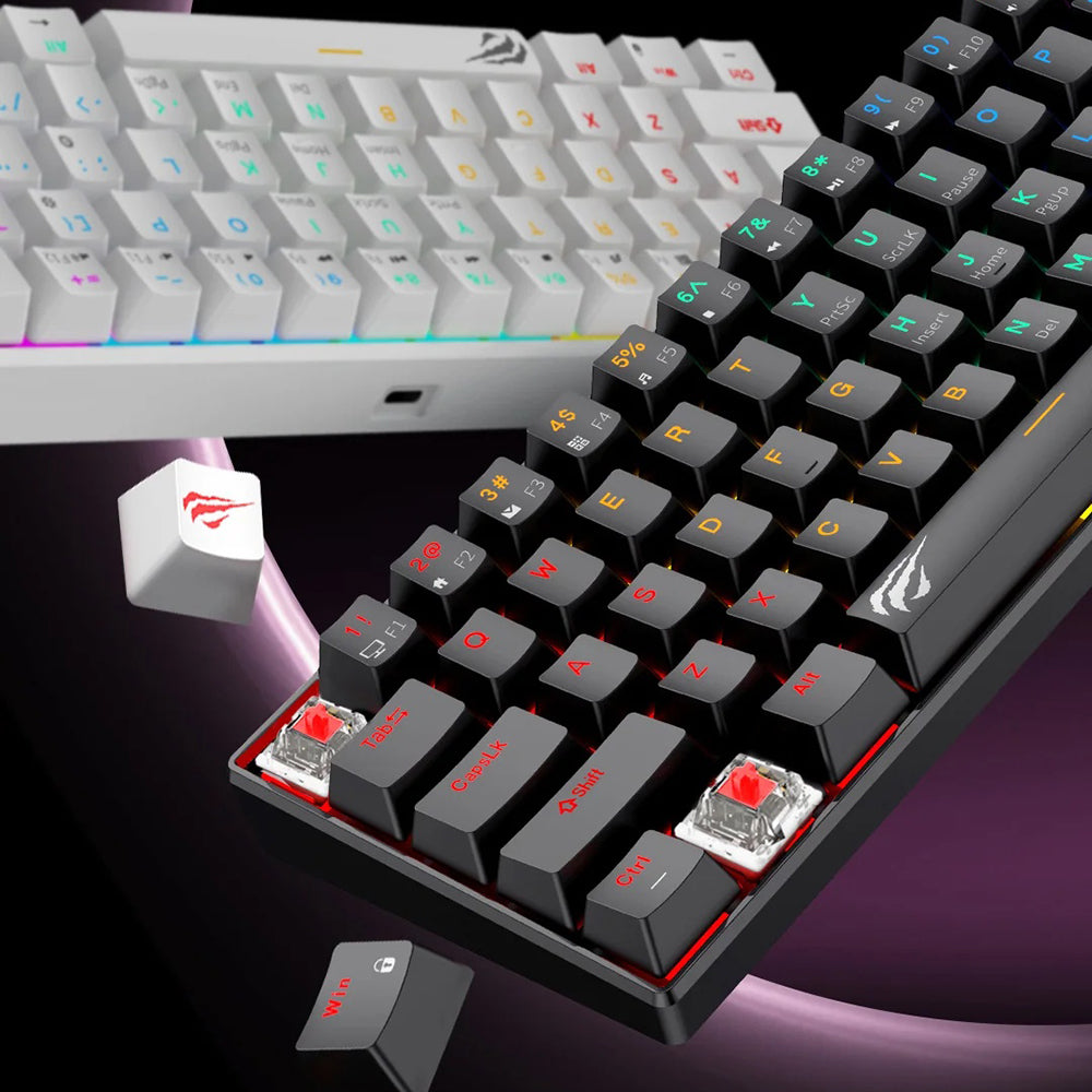 Tastiera Gaming HAVIT KB903L, RGB, 1.8m, Bianca