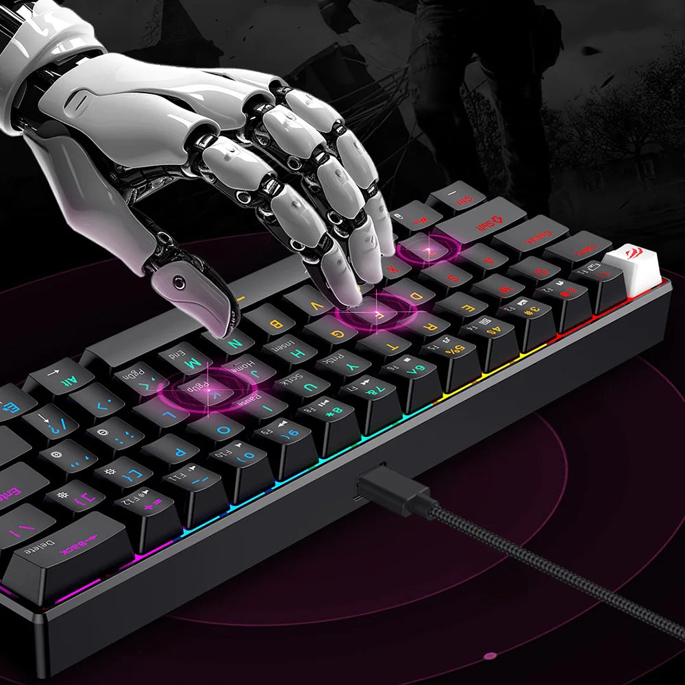 Tastiera Gaming HAVIT KB903L, RGB, 1.8m, Blu Bianco