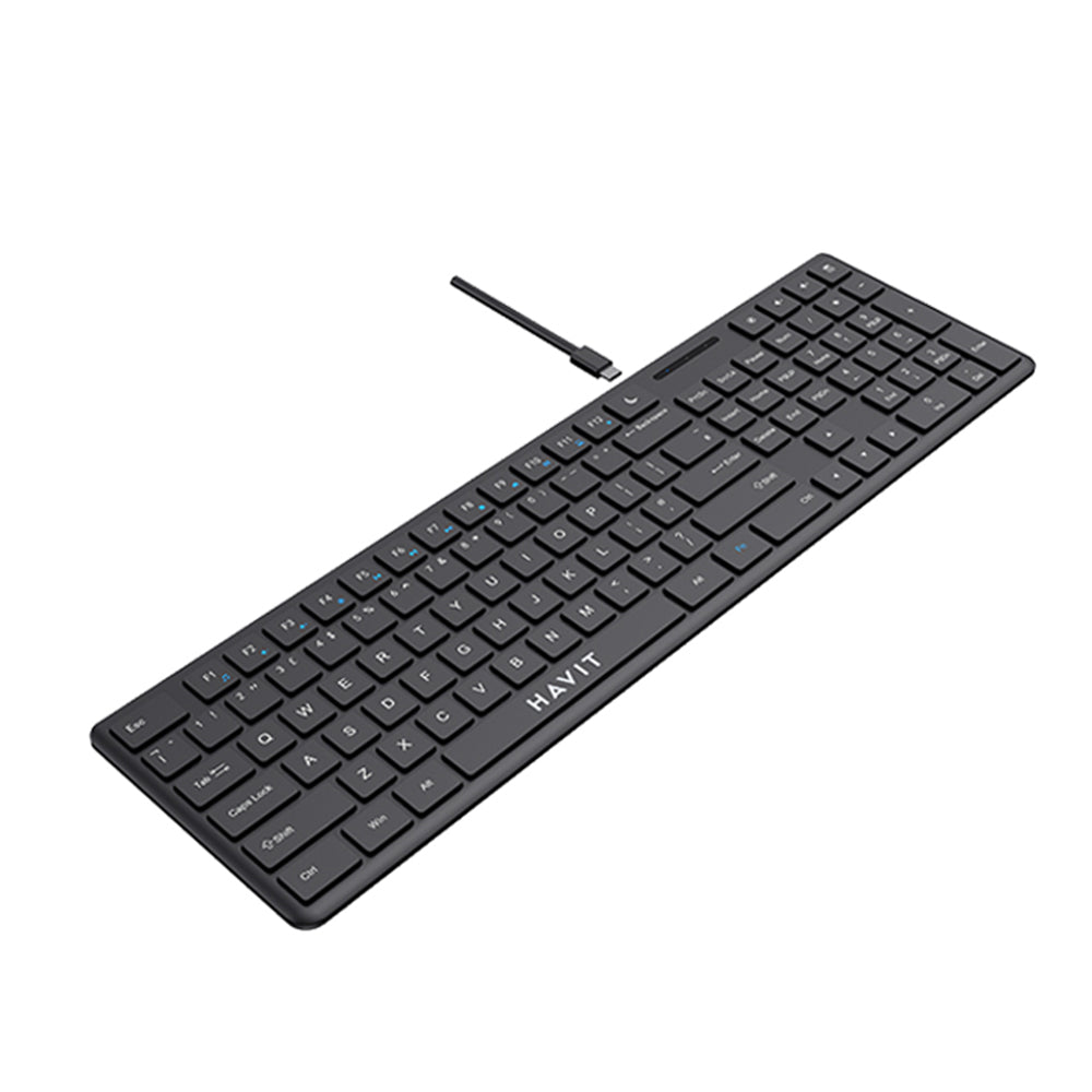 Tastiera Wired USB HAVIT KB252, USB-C, 1.5m, Nera