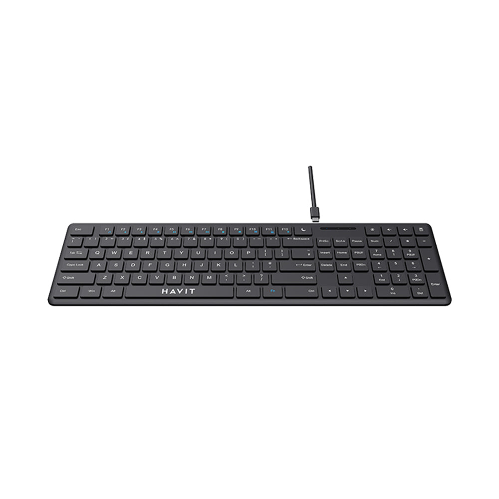 Tastiera Wired USB HAVIT KB252, USB-C, 1.5m, Nera