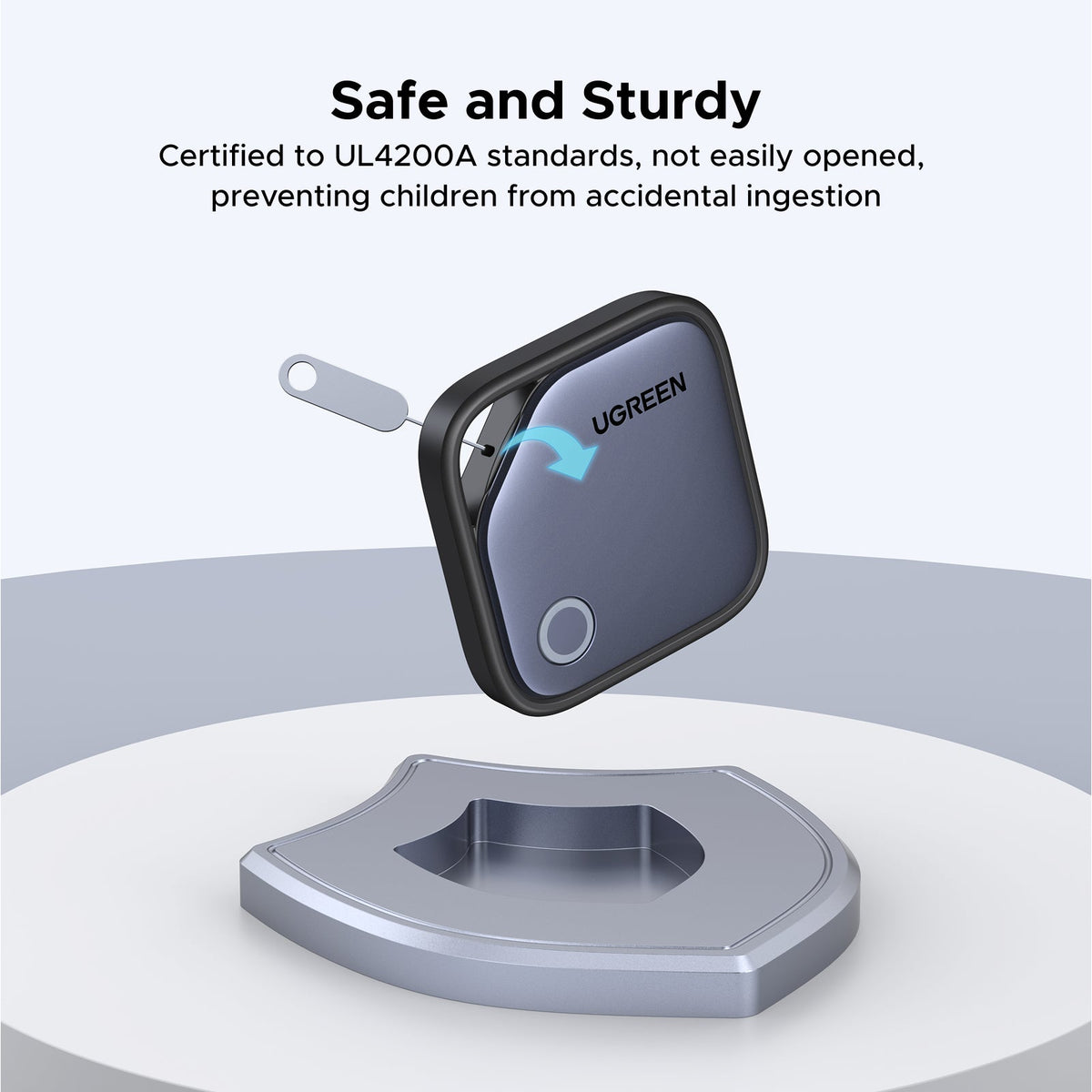 UGREEN SmartTag Pro Smart CM916 (75646P) per iOS / Android Series, Set da 4 pezzi, Nero