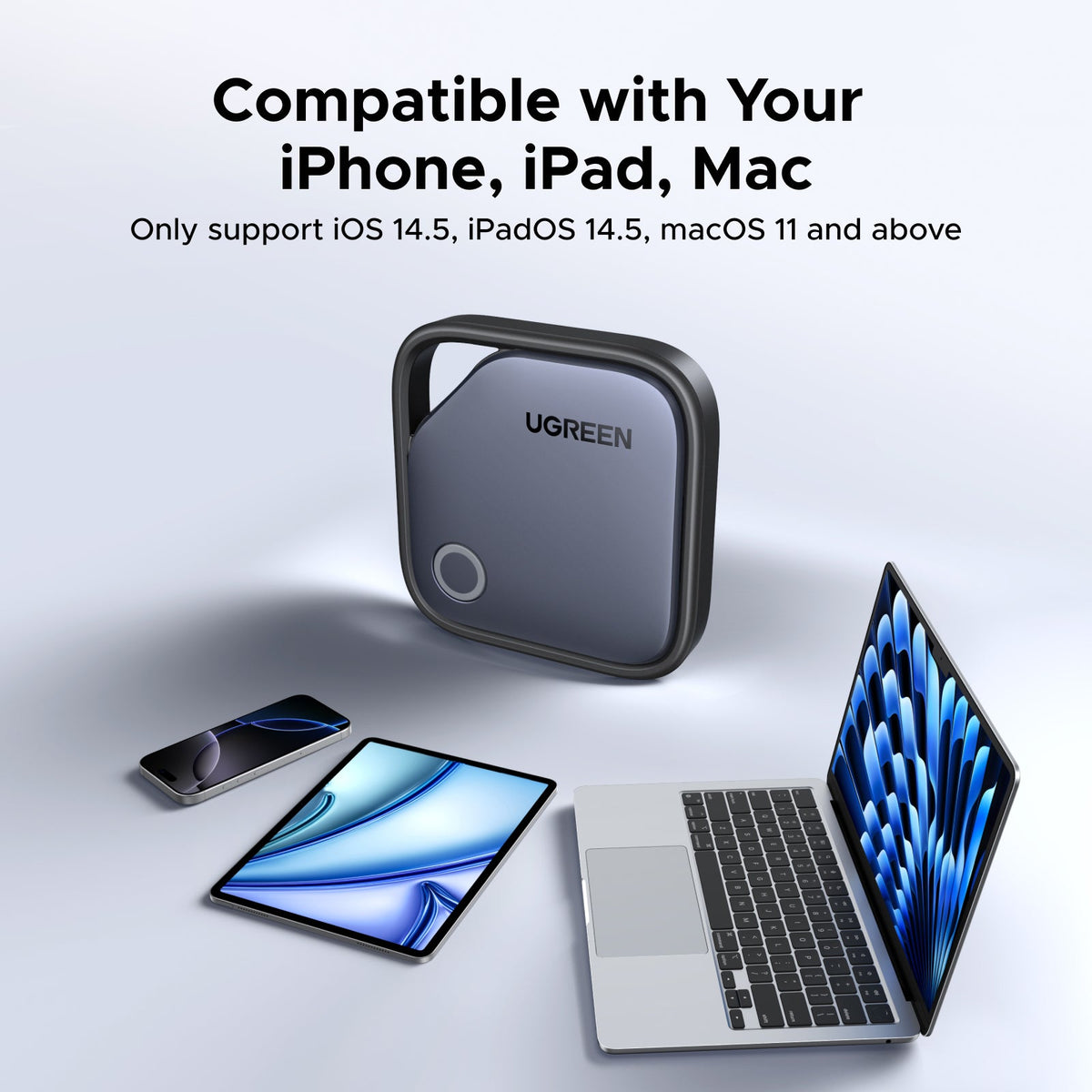 UGREEN SmartTag Pro Smart CM916 (75646P) per iOS / Android Series, Set da 4 pezzi, Nero