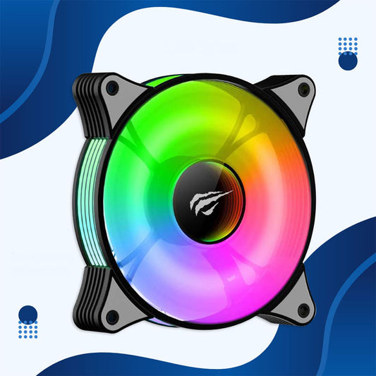 Ventilatore HAVIT F2095, RGB, 600RPM - 1800RPM, 38dB, 1.44W, Nero