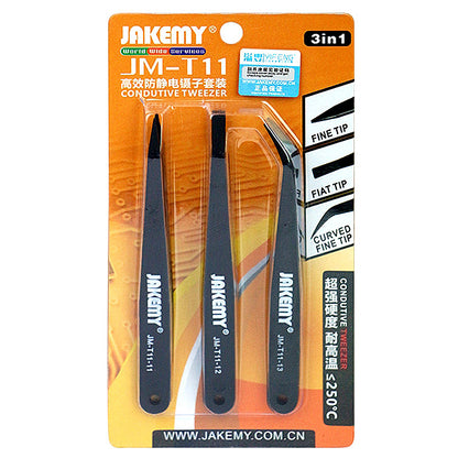 Jakemy Pinzette antistatiche JM-T11, 3in1