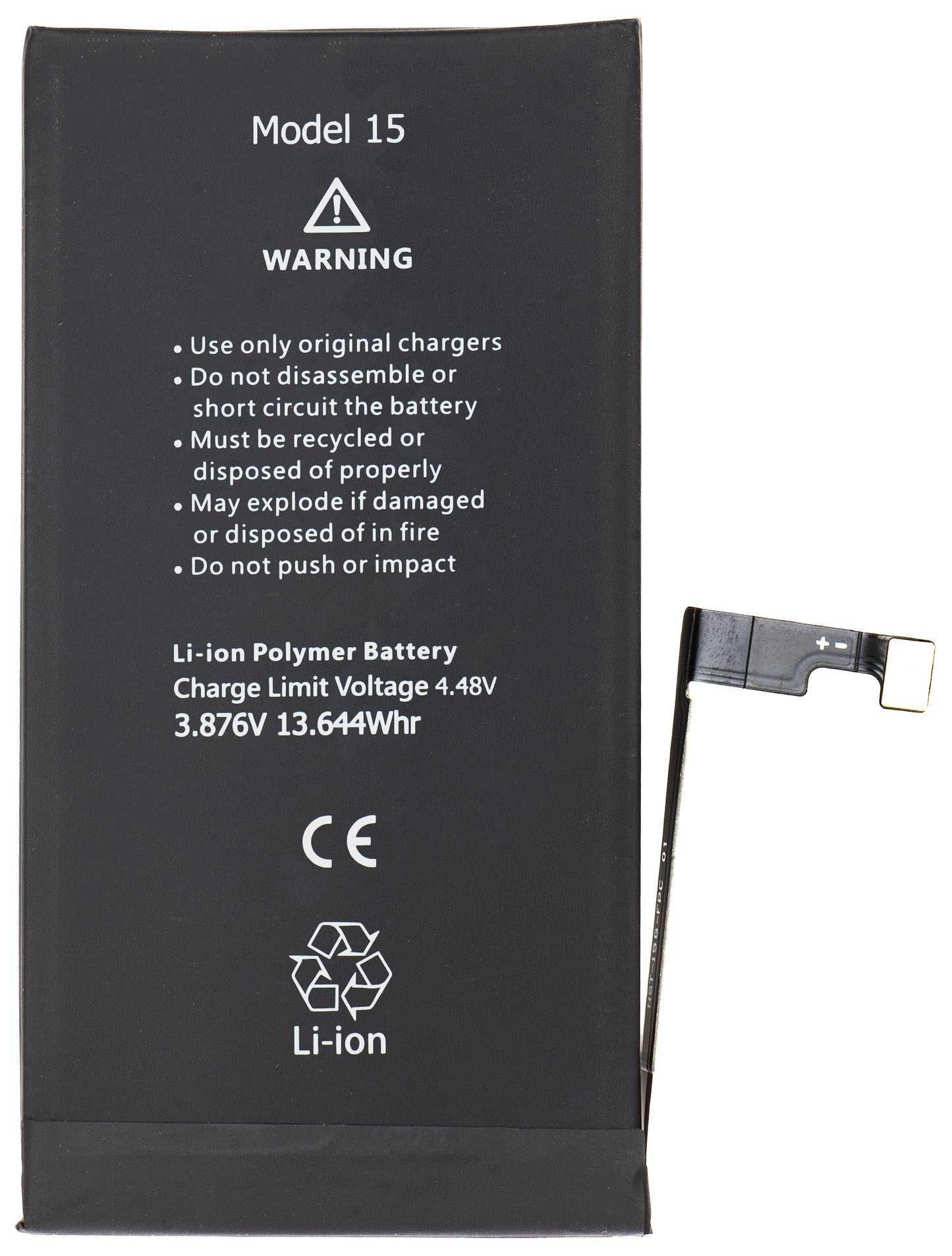 Batteria Apple iPhone 15, Alta Capacità