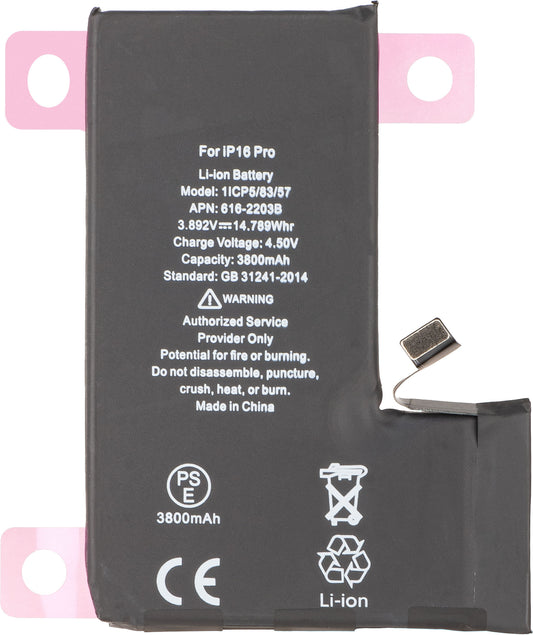 Batteria Apple iPhone 16 Pro, Alta Capacità
