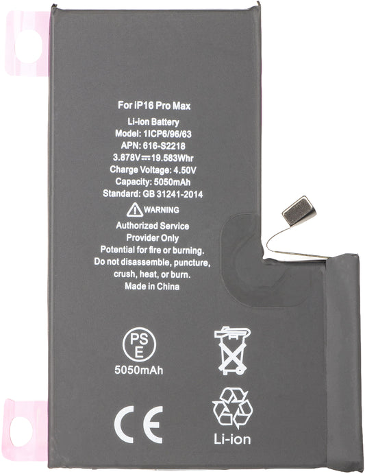 Batteria Apple iPhone 16 Pro Max, Alta Capacità