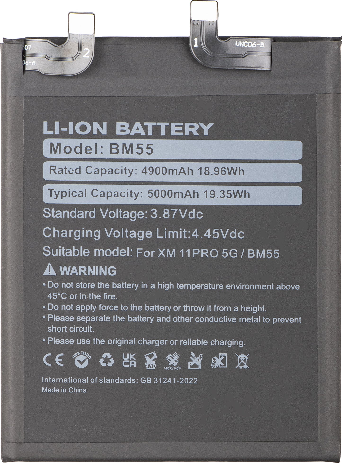 Batteria per Xiaomi Mi 11 Ultra, BM55