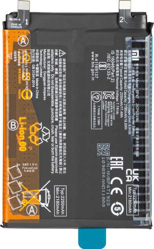 Batteria Xiaomi Redmi Note 11 Pro+ 5G, BP47, Service Pack 46020000981G