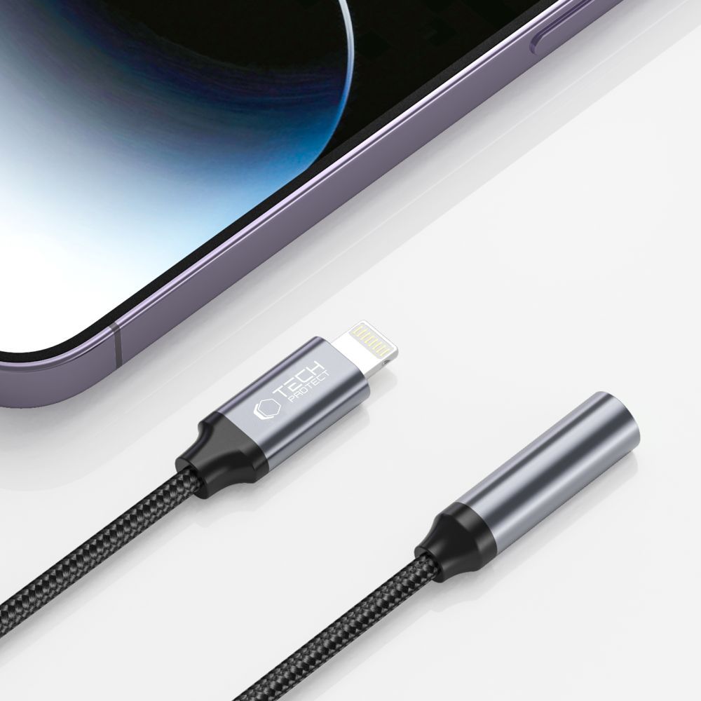 Adattatore Audio Lightning - 3.5mm Tech-Protect Ultraboost, Nero