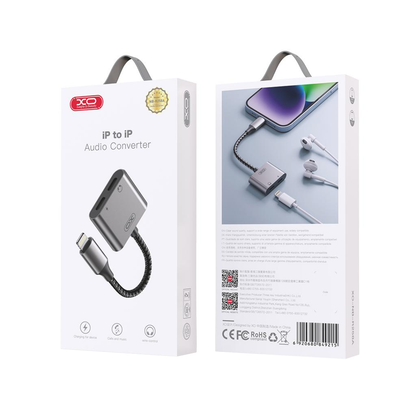 Adattatore Audio Lightning - 2 x Lightning XO Design NB-R258A, Grigio