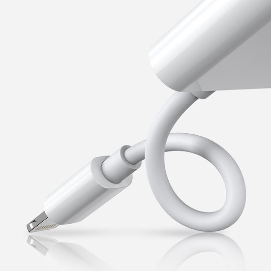 Lightning to Lightning Joyroom S-Y104 Ben Audio Adapter, with Lightning Charging Port, White