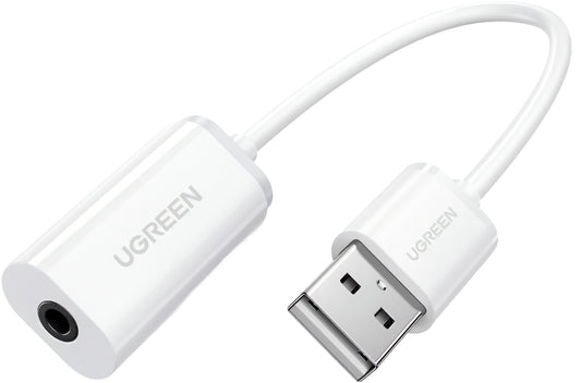Adattatore Audio UGREEN US206, USB-A - 3.5mm, Bianco