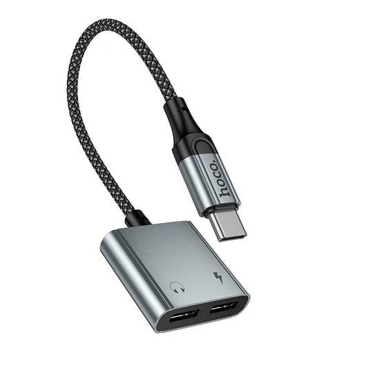 Adattatore Audio USB-C - USB-C / USB-C HOCO UPA34A, Grigio