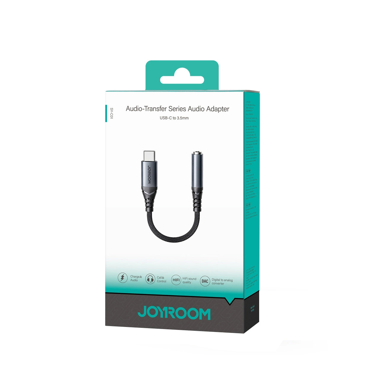 USB-C to 3.5mm Audio Adapter Joyroom SY-C01, Black