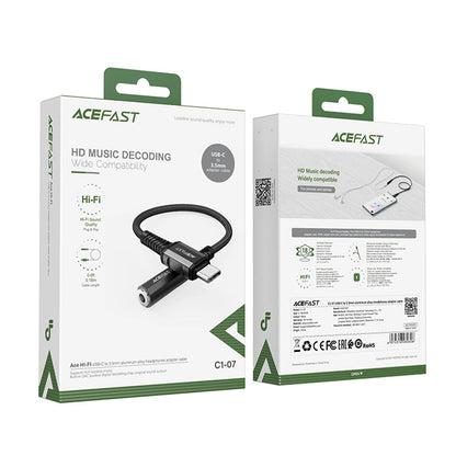Adattatore Audio USB-C - 3.5mm Acefast C1-07, Nero