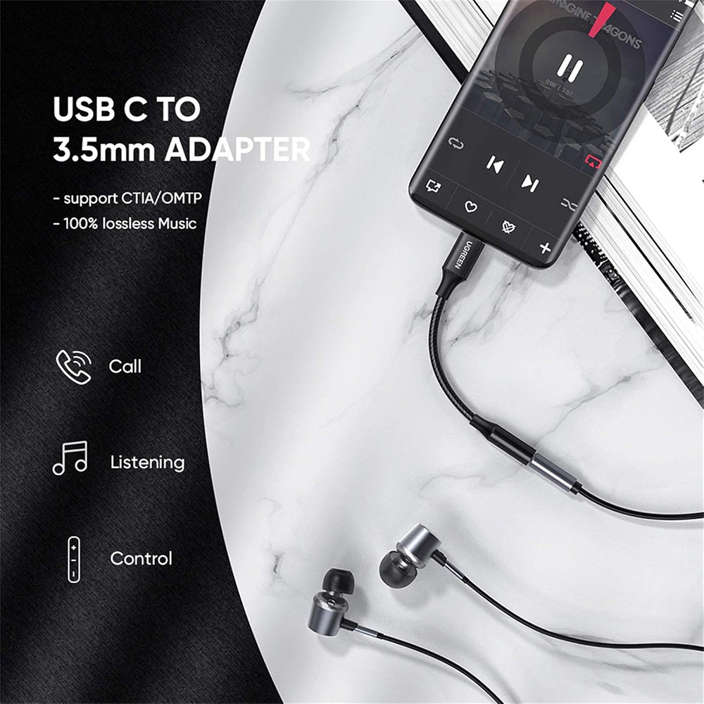 Adattatore Audio USB-C - 3.5mm UGREEN AV142, Nero