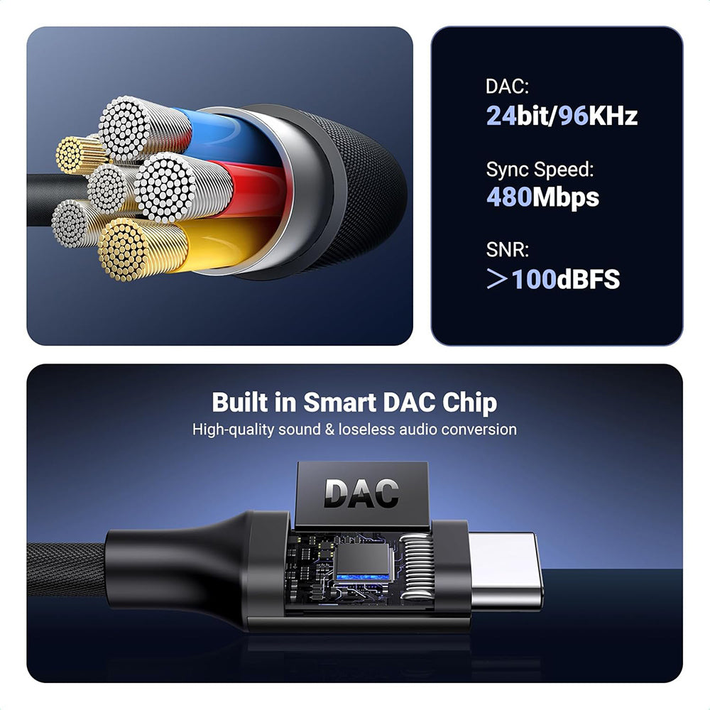 Adattatore Audio USB-C - 3.5mm UGREEN AV161, Nero