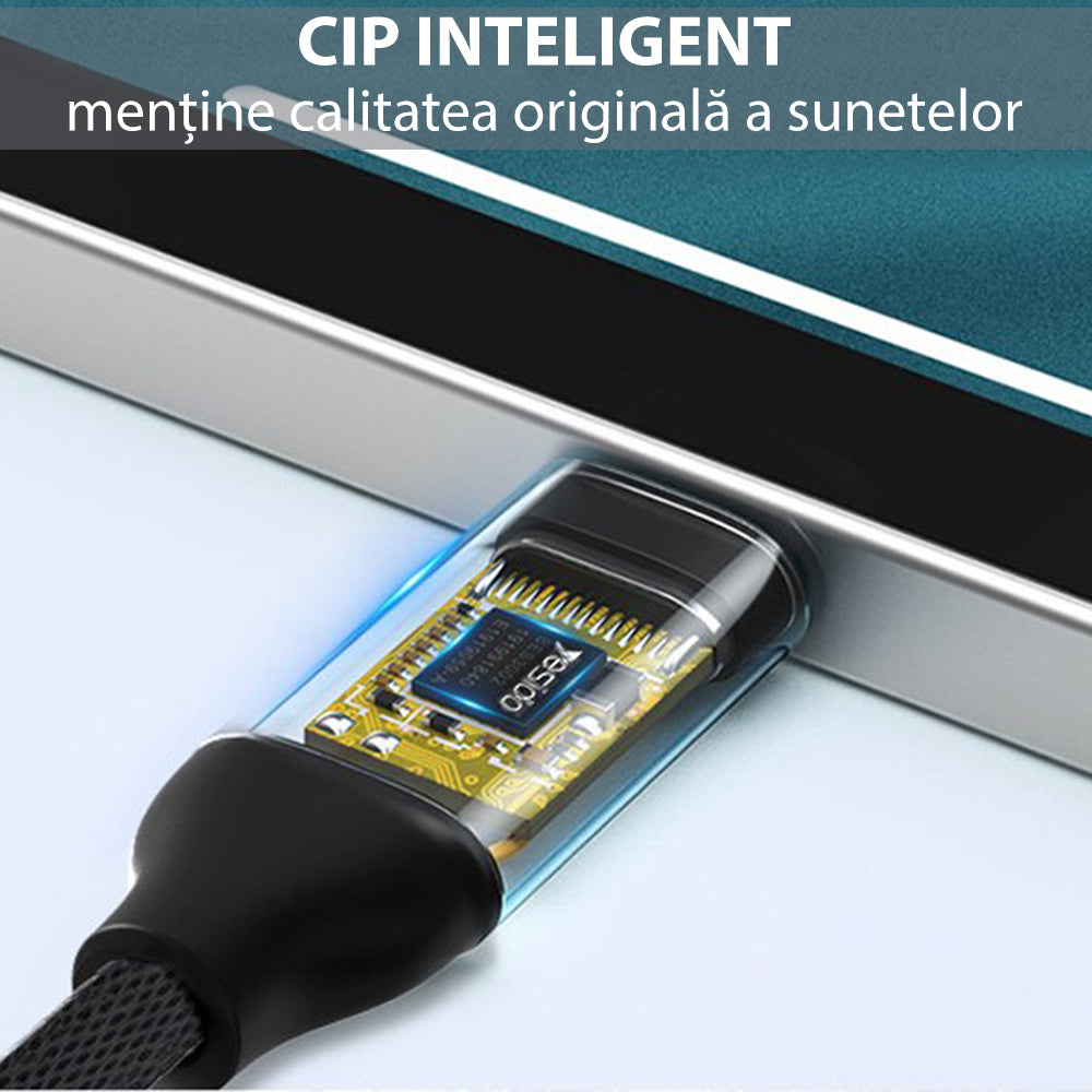 USB-C to 3.5mm Audio Adapter Yesido YAU19, Black