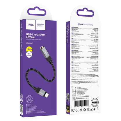 Adattatore Audio USB-C - 3.5mm HOCO UPA32C, Nero