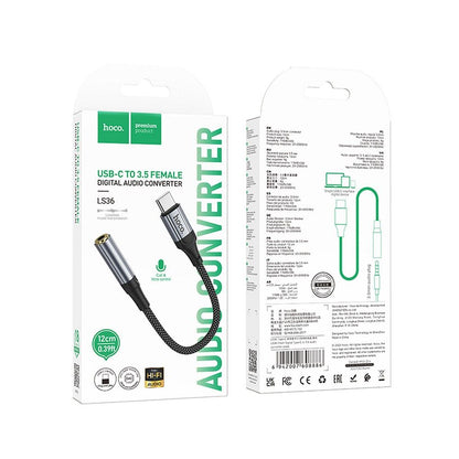 Adattatore Audio USB-C - 3.5mm HOCO LS36, Grigio