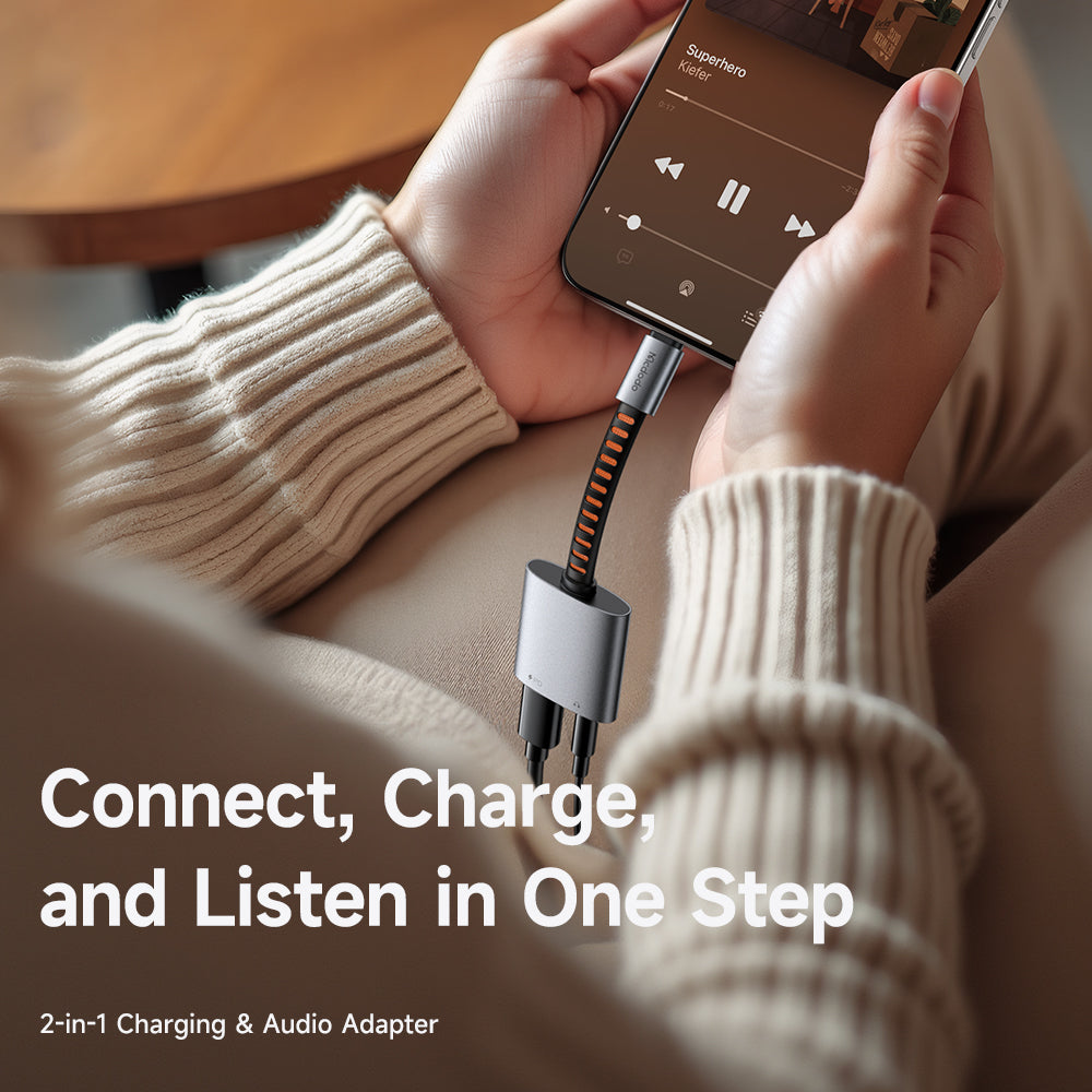 Adattatore Audio USB-C - USB-C / 3.5mm McDodo CA-3120, Grigio