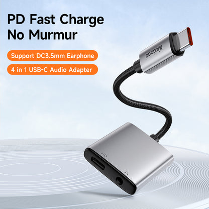 Adattatore Audio USB-C - USB-C / 3.5mm McDodo CA-5050 Wales, Grigio