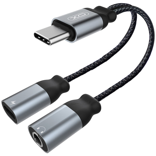 Adattatore Audio USB-C - USB-C / 3.5mm XO Design NBR160B, Nero