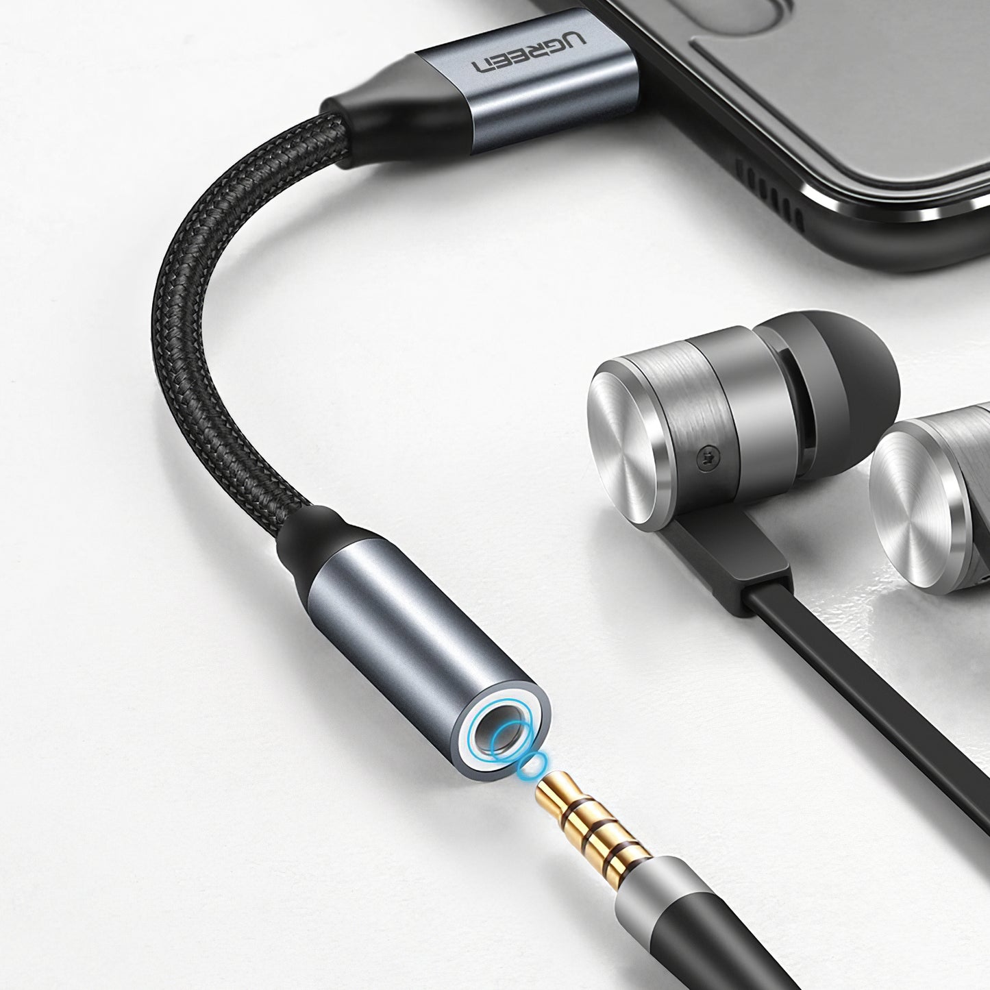 Adattatore Audio USB-C - 3.5mm UGREEN AV142, Grigio