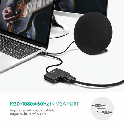 UGREEN CM449 Video Adapter, USB-A - HDMI / VGA, Gray