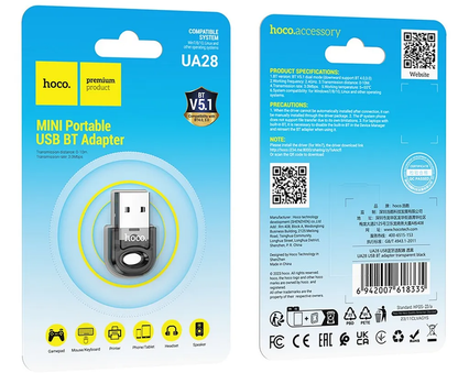 Adattatore Bluetooth USB HOCO UA28, Nero