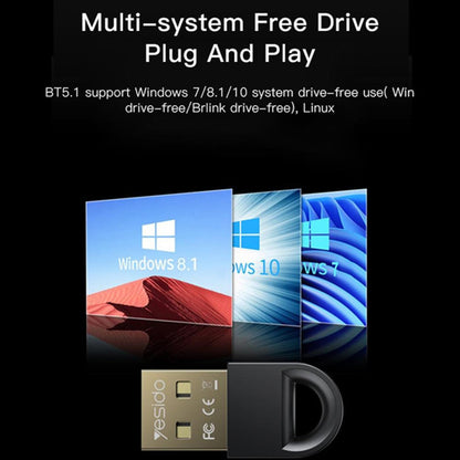 Adattatore Bluetooth USB Yesido YAU34, Nero