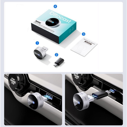 Adattatore Carplay / Android Auto Wireless Ottocast Mini Slim Tube per Apple iPhone / Serie Android CP88-T4