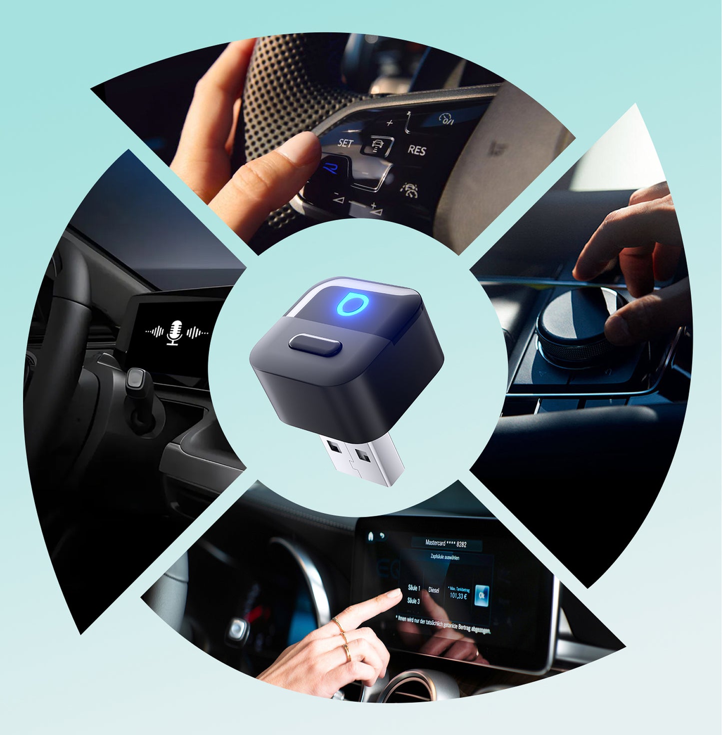 Adattatore Carplay / Android Auto Wireless Ottocast Mini Pico Style A per Apple iPhone / Android Series CA525-T