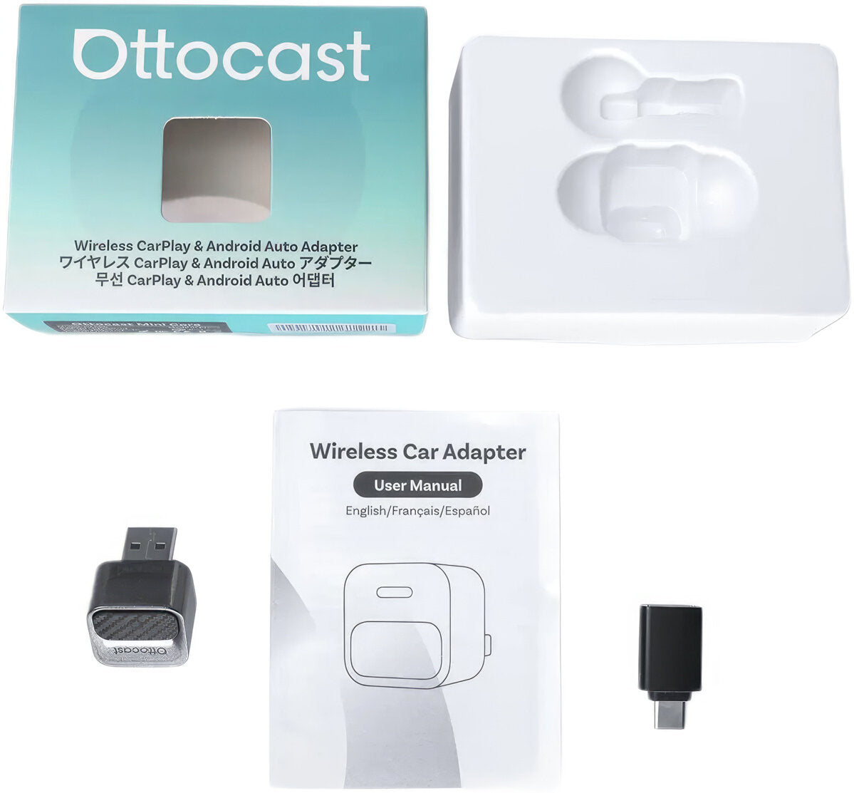 Adattatore Carplay / Android Auto Wireless Ottocast Mini Pico Style B per Apple iPhone / Android Series CA525-T3