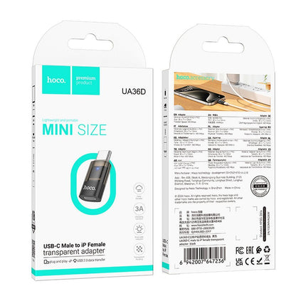 Adattatore Dati e Ricarica Lightning - USB-C HOCO UA36D, Nero