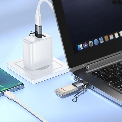 Adattatore Dati e Ricarica USB-C - USB-A HOCO UA46B, Grigio