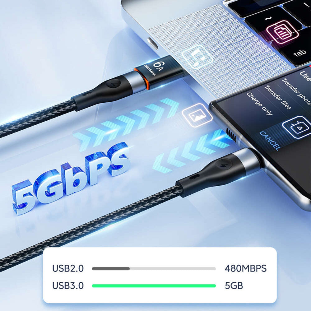 Adattatore Dati e Ricarica USB-C - USB-A Techsuit A5 HyperPort, Nero Arancione