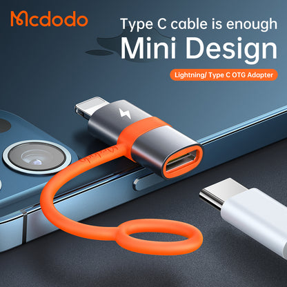 Adattatore Dati e Ricarica USB-C - Lightning McDodo OT-0510, Grigio