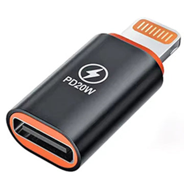 USB-C - Lightning Data and Charging Adapter Techsuit A3 HyperPort, Black Orange