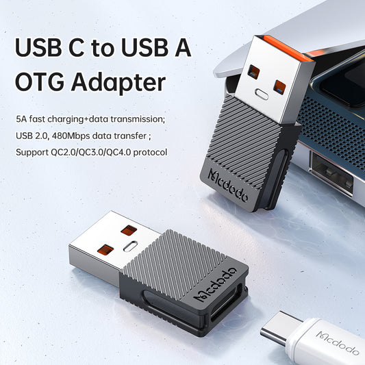 Adattatore Dati e Ricarica USB-C - USB-A McDodo OT-6970, Nero