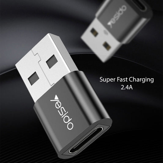 Adattatore Dati e Ricarica USB-C - USB-A Yesido GS09, Nero