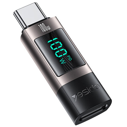 Adattatore Dati e Ricarica USB-C - USB-C Yesido GS24 Display, Grigio