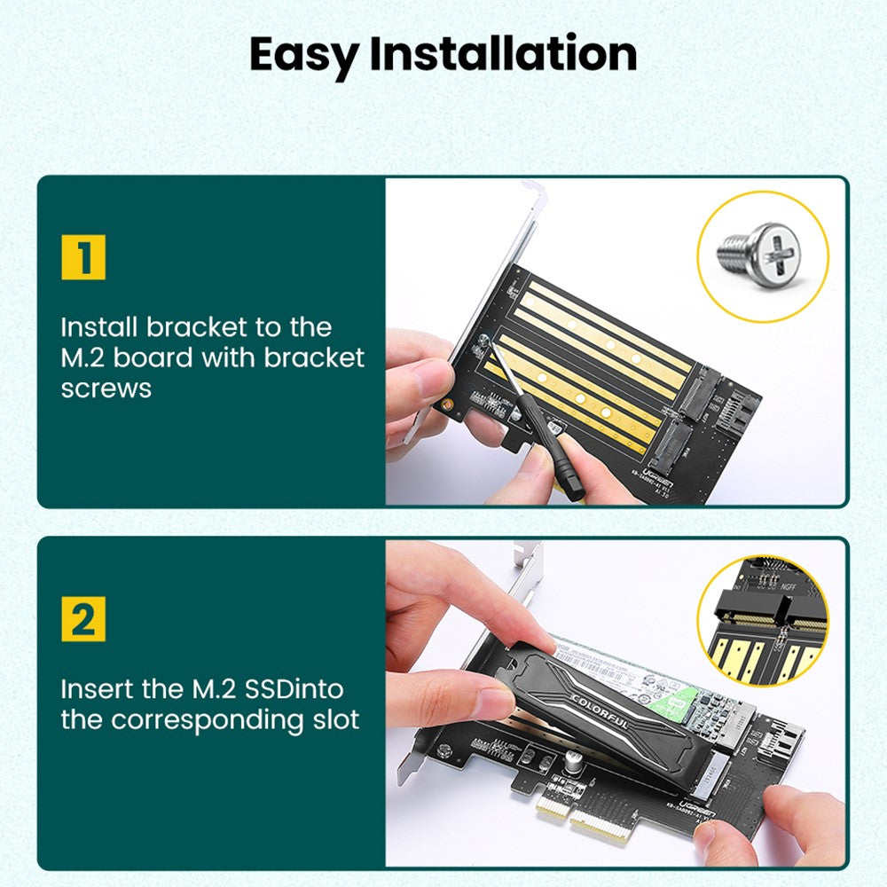 Adattatore Interfaccia SSD UGREEN CM302 (70504), NVMe M.2 / SATA - PCIe 3.0 X4