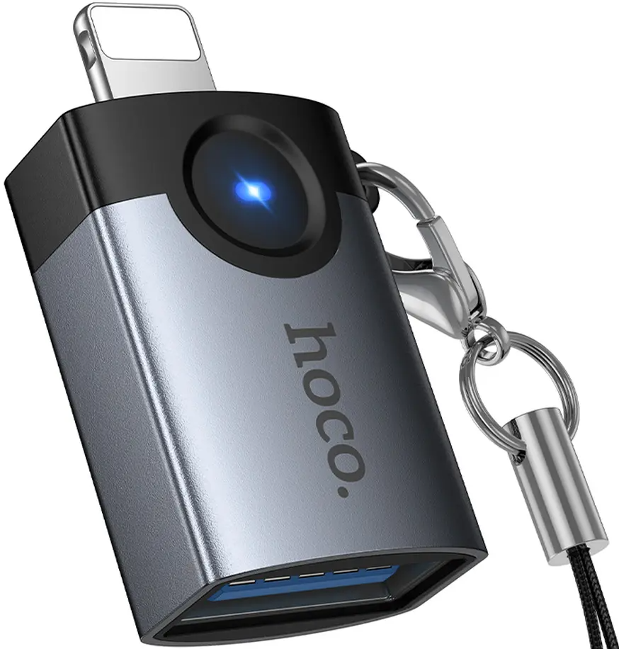 Adattatore OTG Lightning - USB-A HOCO UA46, Grigio